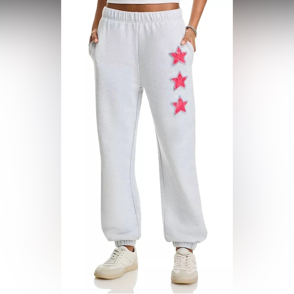 Vintage Havana Gray French Terry Pink Star Jogger Pants Size S NWT